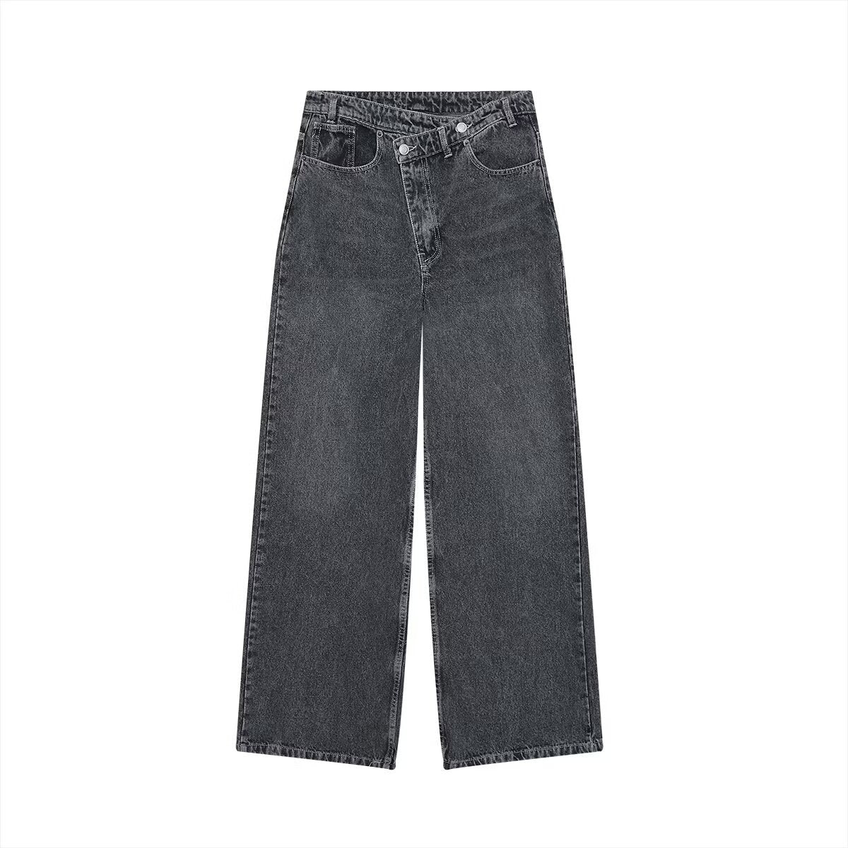 Street double breasted pants waist jeans