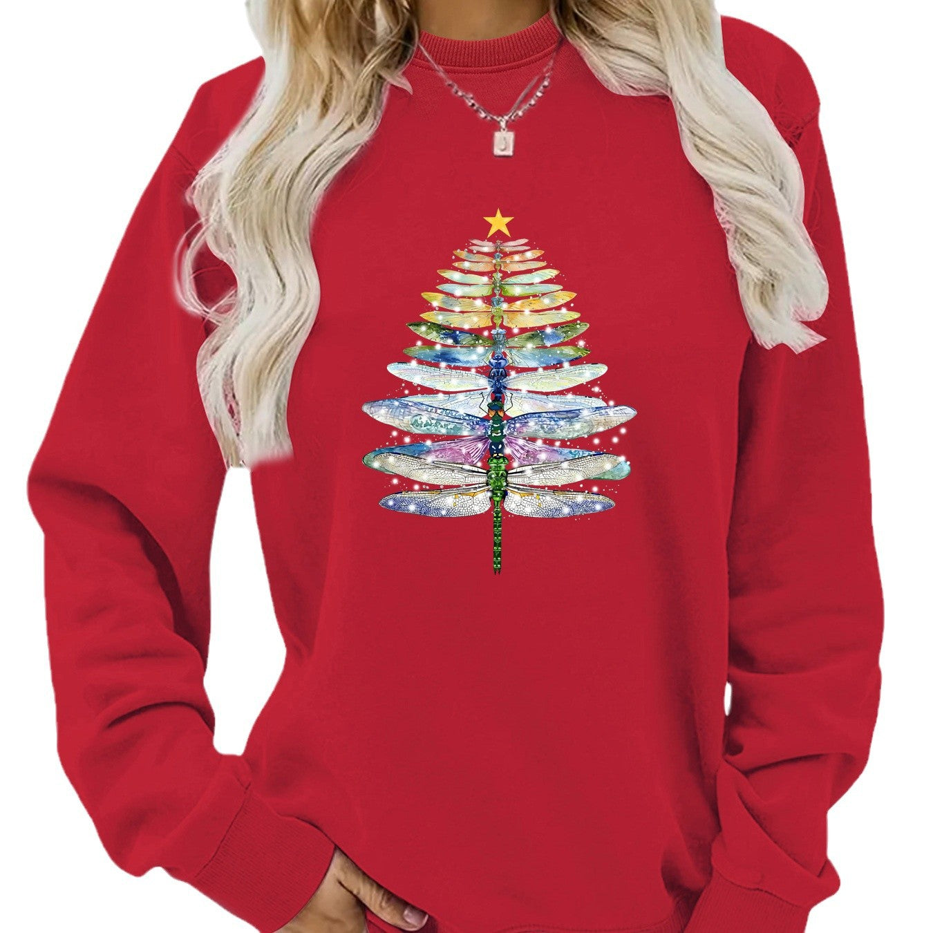 Dragonfly printed hoodie for women