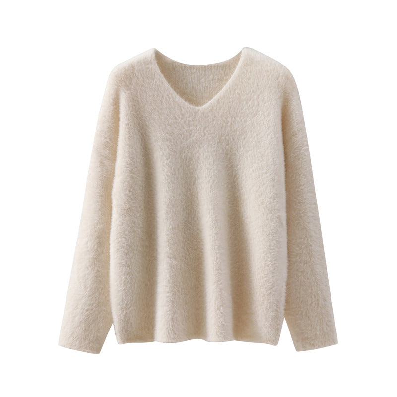 V-neck pullover sweater for women