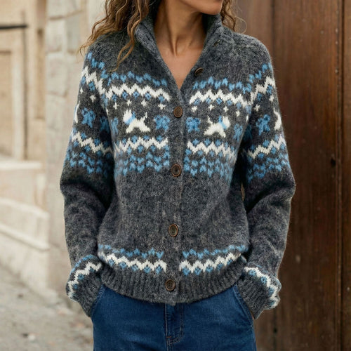 High neck sweater jacket for women
