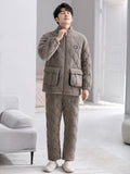 Thick outer collar home clothes pajamas for men