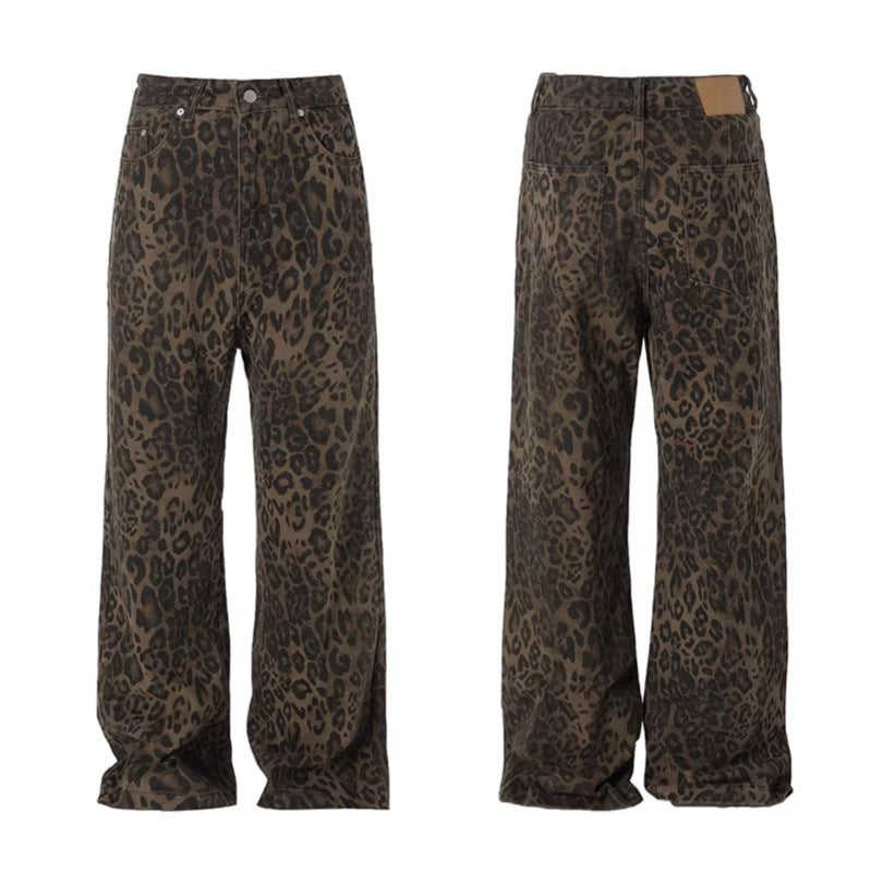 Leopard Print Casual Pants Men