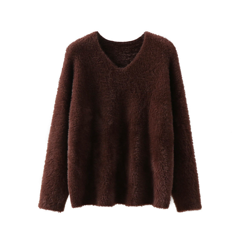 V-neck pullover sweater for women