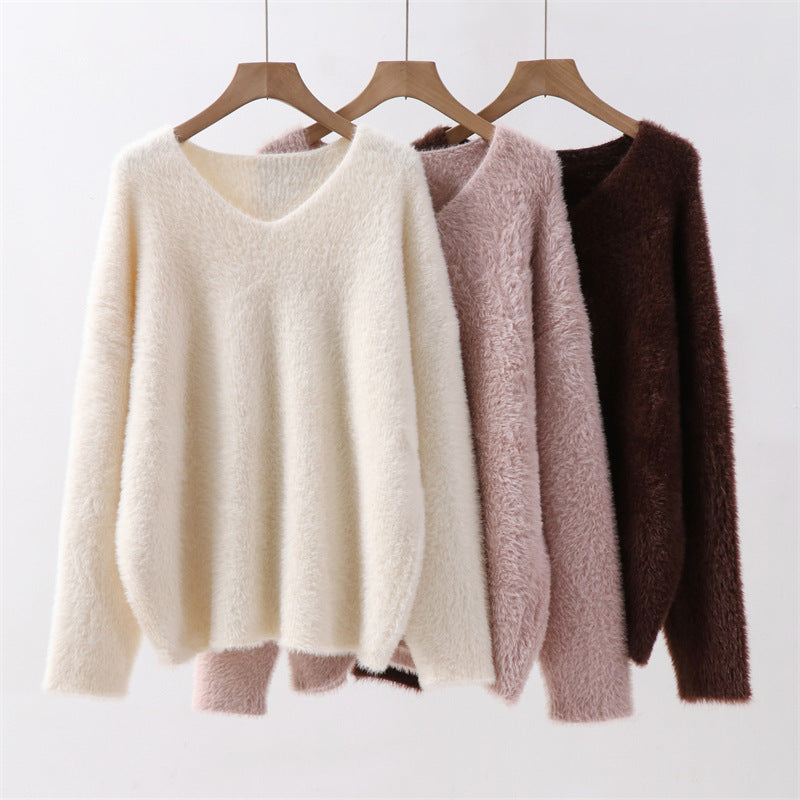V-neck pullover sweater for women