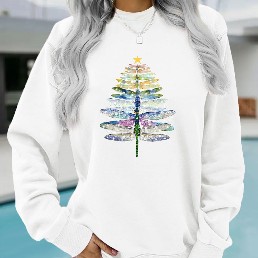 Dragonfly printed hoodie for women