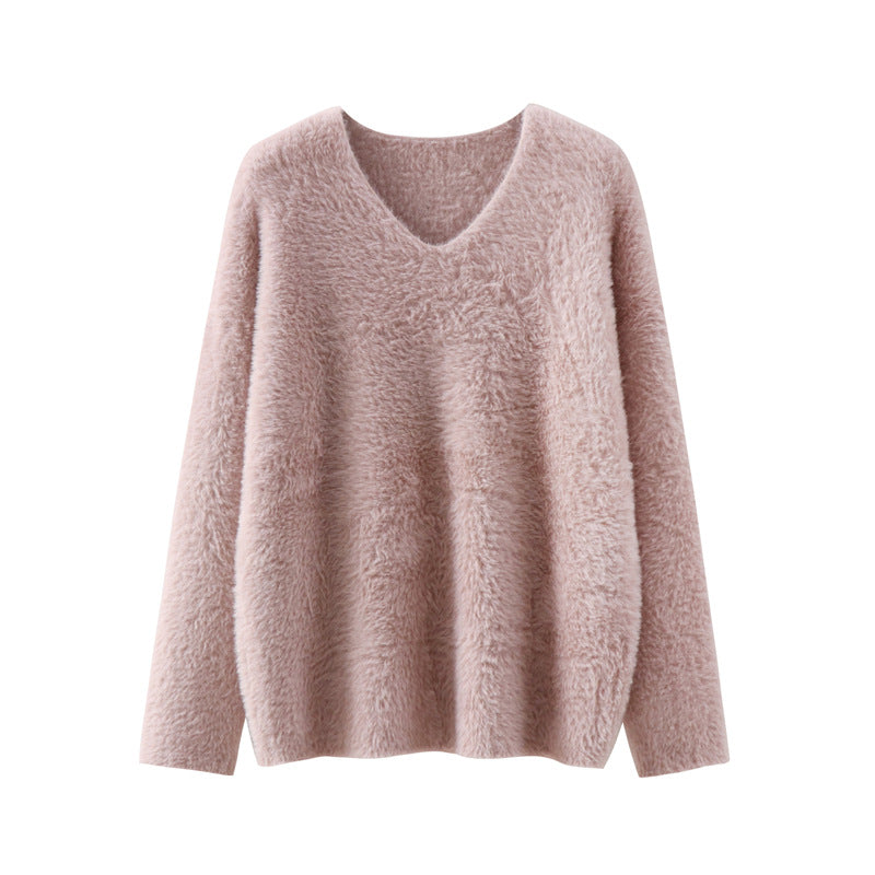 V-neck pullover sweater for women