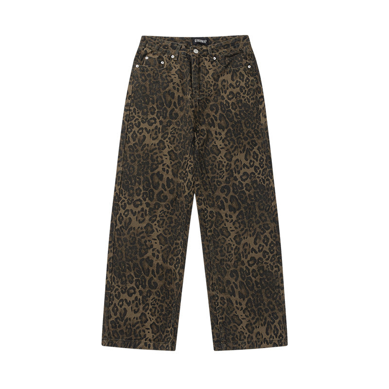 Leopard Print Casual Pants Men
